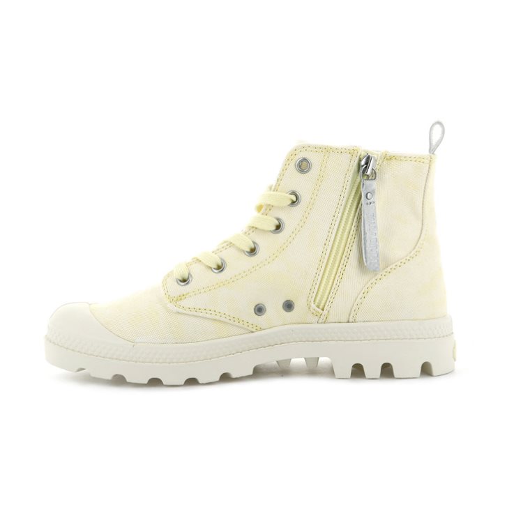 Palladium Pampa Zip Desertwash Laarzen Dames Lichtgeel | NL 08KMWZA